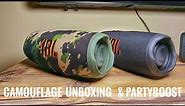 JBL CHARGE 5 CAMOUFLAGE UNBOXING & PARTYBOOST!!