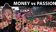 American Reacts to Football Fans and Atmosphere USA vs Europe