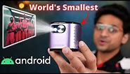 World's Smallest Projector 🤩 | Android Projector 🔥 | 1GB RAM + 16GB Storage ⚡️Built In Battery