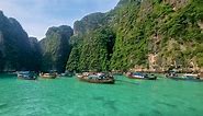 Pileh Lagoon with Green Emerald Ocean at Koh Phi Phi Thailand