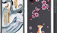 for T-Mobile Revvl 4 Phone Case, Clear [Drop Proof] Air Buffer TPU Bumper + PC Shockproof Cherry Blossoms Women Girls Design Protective Cover Case for T-Mobile Revvl 4 (Fox)