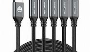 5Pack 10ft USB C Cable, Extra Long USB A to USB-C 10foot Type C Fast Charging Cable Compatible iPhone 15 Pro Max Samsung Galaxy S10 20 9 8 Plus a10e,Braided Rapid Charger Cord for Note,LG.(Grey)