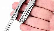 SZHOWORLD Titanium Alloy Keychain Utility Knife, Small Folding Pocket Knife for Women Men with Extra 10PCS #11 Blades