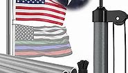 Heavy Duty 25 FT Flag Pole - 13 Gauge Extra Thick Aluminum Flagpole Kit with Embroidered Stars 3x5 American Flag for Outside House In Ground - 80MPH Wind Tested
