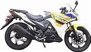 X-PRO Lifan KPR 200 200cc Adult Gas Motorcycle Street Moped KPR 200 6 Speed Fuel Injection made by Lifan(Yellow/White)