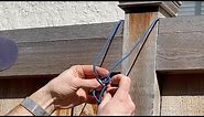 stringing a clothesline with three knots