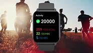 aeac Smart Watch for Android & iOS, 1.8" Fitness Watch with Alexa, Bluetooth Calling, Heart Rate/Sleep Monitor, Calorie/Step Counter, Waterproof