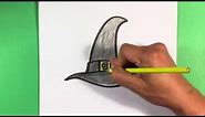 How to Draw a Witches Hat - Halloween Drawings - Easy Pictures to Draw