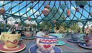 [4K] Mad Hatter's Tea Cups - On Ride - Disneyland Paris