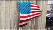 Tattered and Torn American Flag metal art