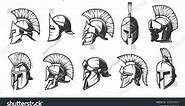 Helmets Spartan Roman Greek Warriors Gladiators Stock Vector (Royalty Free) 2210278453 | Shutterstock