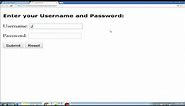 How to Create Html Username and Password Form with Submit and Reset Button