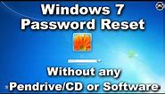 How to Reset Windows 7 Administrator Password Using Command Prompt (without Disk/Usb or software)