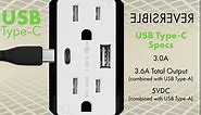 TOPGREENER USB Outlet, Type C USB Wall Charger Outlet, 15 Amp TR Receptacle Plug, Charging Power Outlet with USB Ports, Electrical USB Socket, UL Listed, TU21536AC-W-2PCS, White, 2 Pack