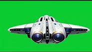 Rear view of spaceship, science fiction(Royalty free green screen footage)
