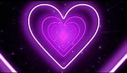 Neon Lights Love Heart Tunnel Background💜Purple Heart Background corazones blanco y negro