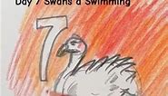 12 Days of Christmas Carol Day 7 Swans a Swimming Drawing #shorts #drawing #satisfying
