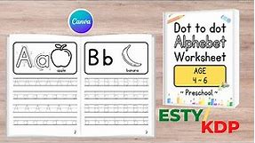 How to make Trace Letter Worksheets in Canva | Amazon KDP