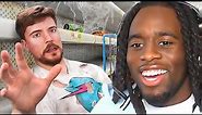 Kai Cenat Reacts To MrBeast $10,000 Every Day You Survive In Grocery Store!