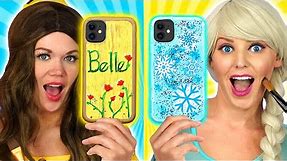 WE CUSTOMIZE PHONE CASES WITH ELSA, BELLE AND MULAN PAINT AMAZING PHONE CASES. Totally TV Parody.