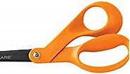 Fiskars Non-Stick Bent Handle Right Handed Pointed Scissors, 8 Inches, Orange