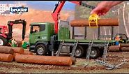 Bruder Toys Scania R-Series Timber truck with loading crane and 3 trunks #03524
