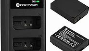FirstPower LP-E10 Battery (2-Pack) and Dual USB Charger Compatible with Canon EOS Rebel T3 T5 T6 T7 T100 Kiss X50 X70 X80 X90 1100D 1200D 1300D 1500D 4000D Digital Cameras