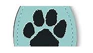 LaserGram Oval Keychain, Paw Print, Personalized Engraving Included (Teal)