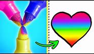 GET CREATIVE WITH RAINBOW COLORS | Cool Marker Tricks Every Artist Should Know by 123GO! SCHOOL