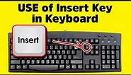Use of Insert Key || Insert key on keyboard