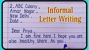 Informal Letter Writing In English | How to write Informal letter In English