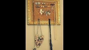 DIY Cork Board Jewelry Display