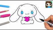 How to Draw Cinnamoroll Love Holding a Heart Easy | Sanrio