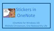 Using the stickers feature in OneNote ('Insert Stickers")