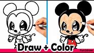 How to Draw Mickey Mouse Cute + Easy and Color with Crayola Markers | Fun2draw Online Art Classes
