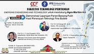 Webinar #1. Rektor IPB : Dr. Arif Satria Panen Bawang Putih Penerapan Fine Bubble