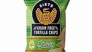 Siete Tortilla Chips | Grain free | Gluten Free Chips | Paleo & Vegan Snacks | Non GMO | Lime, 5 Ounce (Pack of 6)