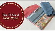 How To Sew A Fabric Wallet | Zipper Pocket | Free Pattern