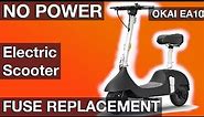No power on Scooter instructions Okai EA10 (How to replace the Fuse)