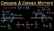 Concave Mirrors and Convex Mirrors Ray Diagram - Equations / Formulas & Practice Problems