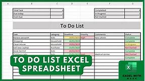 How To Make A Daily To Do List In Excel