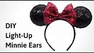 DIY Minnie Mouse Ears that Light Up // Free Mickey Mouse Ears Template