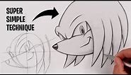 How To Draw KNUCKLES | Sonic the Hedgehog | Sketch Tutorial