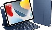 HOU ipad 10th Generation Case with Keyboard,Smart Keyboard Folio,ipad Keyboard 10th Generation,Ultra Slim Keyboard Case for ipad 10th Gen 10.9“2022,Magnetic Charging,Bluetooth,Navy Blue