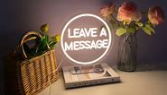 Leave a Message Neon Sign With Holder Base, Neon Guestbook Table Sign for Wedding Shop Business Desk Decor Reception Welcome Led Sign, Warm White USB Neon Light Sign, the Size 13x12 Inch