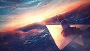 Anime Girl Paper Plane Sunset Live Wallpaper - MoeWalls