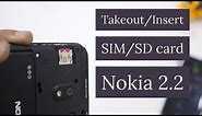 Nokia 2.2 How to Insert & Remove SIM & SD Card [Hindi]