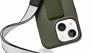 ZVEdeng Designed for iPhone 13 Case, Kickstand Case with Detachable Lanyard Wrist Sling Upgraded Shockproof Case Hand Strap Magnetic Stand Heavy Duty Protective Cover for iPhone 13 6.1" Army Green