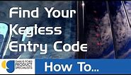 How To Find Your Keyless Entry Code