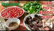 RAW PIG's BLOOD SOUP - Making Vietnamese Traditional Food with Ngonngon